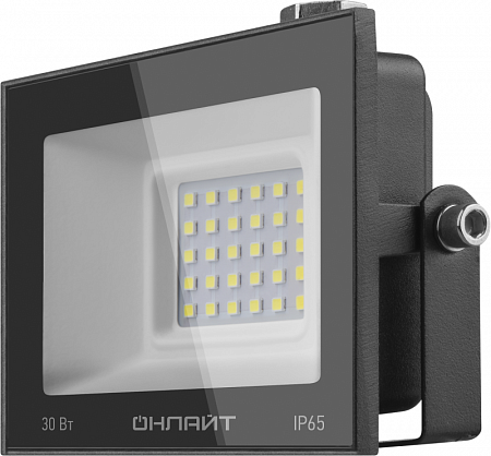 прожектор светодиодный 71 658 ofl-30-6k-bl-ip65-led 30вт 6000к ip65 2400лм черн. онлайт 71658 с доставкой по МСК