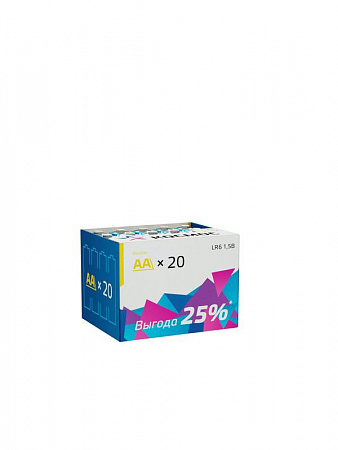 Элемент питания алкалиновый AA/LR6 (уп.20шт) КОСМОС KOCLR620BOX элемент питания алкалиновый aa/lr6 (уп.20шт) космос koclr620box с доставкой по МСК