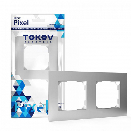 Рамка 2-м Pixel универс. алюм. TOKOV ELECTRIC TKE-PX-RM2-C03 рамка 2-м pixel универс. алюм. tokov electric tke-px-rm2-c03 с доставкой по МСК