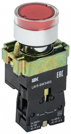 кнопка lay5-bw3461 1но с подсветкой красн. karat iek bbt50-bw-k04 с доставкой по МСК