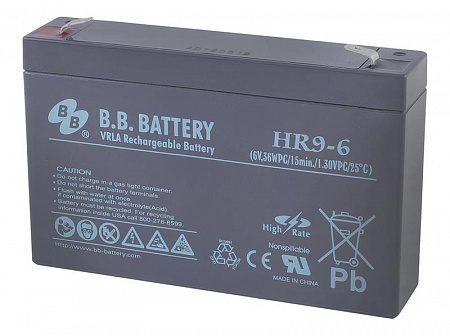 аккумулятор 6в 9а.ч hr 9-6 b.b. battery с доставкой по МСК
