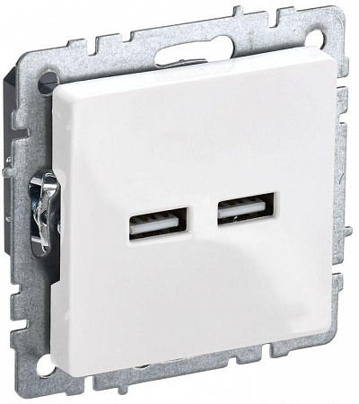 розетка brite usb a+a 3.1а рю10-1-брб механизм бел. iek br-u21-d31-k01 с доставкой по МСК