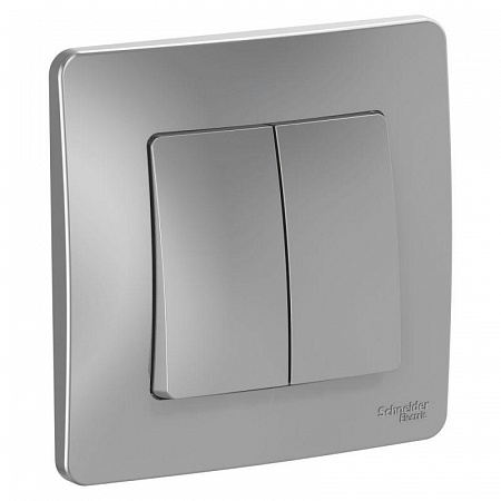выключатель 2-кл. сп blanca 10а ip20 (сх. 5) 250в алюм. se blnvs010503 с доставкой по МСК
