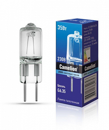 лампа галогенная jd 35вт капсула g6.35 3000к 240в camelion 5203 с доставкой по МСК