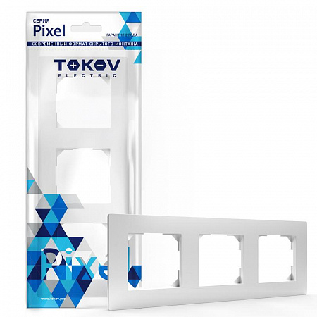 рамка 3-м pixel универс. бел. tokov electric tke-px-rm3-c01 с доставкой по МСК