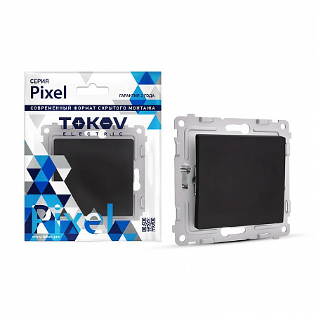 Переключатель проходной 1-кл. СП Pixel 10А IP20 механизм карбон TOKOV ELECTRIC TKE-PX-P1-C14 переключатель проходной 1-кл. сп pixel 10а ip20 механизм карбон tokov electric tke-px-p1-c14 с доставкой по МСК