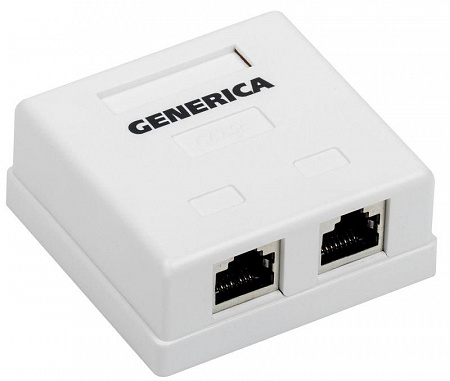 розетка компьютерная 2-м оп rj45 кат.5e ftp generica cs2-1c5ef-22-g с доставкой по МСК
