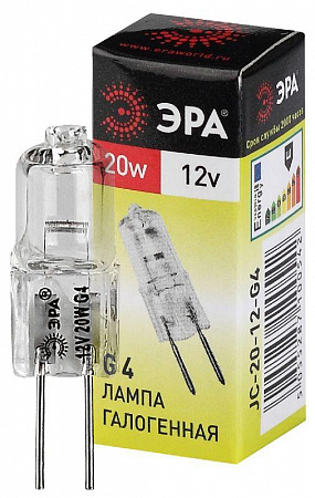 Лампа галогенная G4-JC-20W-12V ЭРА C0027369 лампа галогенная g4-jc-20w-12v эра c0027369 с доставкой по МСК