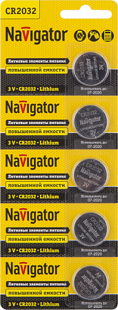Элемент питания литиевый CR2032 94 765 NBT-CR2032-BP5 (блист.5шт) Navigator 94765 элемент питания литиевый cr2032 94 765 nbt-cr2032-bp5 (блист.5шт) navigator 94765 с доставкой по МСК