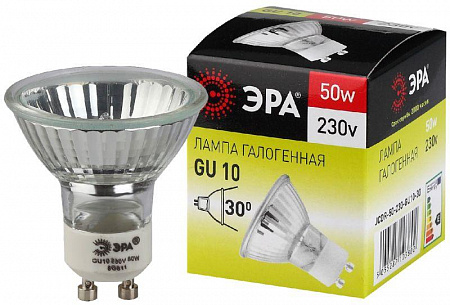 Лампа галогенная GU10-JCDR (MR16) -50W-230V ЭРА C0027386 лампа галогенная gu10-jcdr (mr16) -50w-230v эра c0027386 с доставкой по МСК