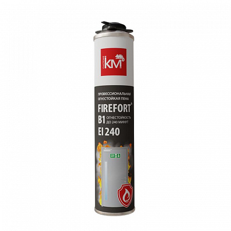 Пена монтажная огнестойкая FIREFORT B1 KM-FF-POM-B1 750мл КМ LO43490 пена монтажная огнестойкая firefort b1 km-ff-pom-b1 750мл км lo43490 с доставкой по МСК