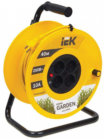 удлинитель на катушке 4х40м без заземл. 10а ip20 garden ук40 2х1 термозащита iek wkp23-10-04-40 с доставкой по МСК