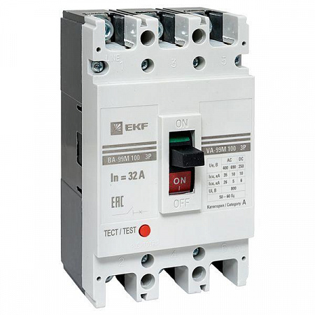 Выключатель автоматический 3п 100/32А 35кА ВА-99М PROxima EKF mccb99-100-32m выключатель автоматический 3п 100/32а 35ка ва-99м proxima ekf mccb99-100-32m с доставкой по МСК