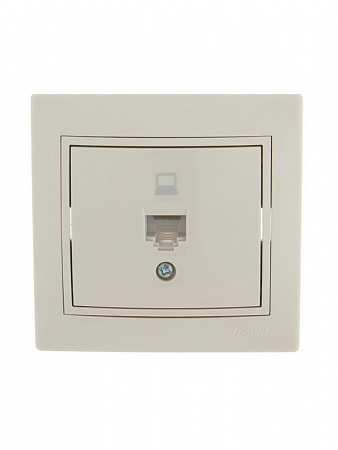 розетка компьютерная 1-м сп mira rj45 крем./крем.. lezard 701-0303-139 с доставкой по МСК