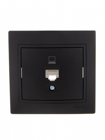 розетка компьютерная 1-м сп mira rj45 черн. бархат lezard 701-4242-139 с доставкой по МСК