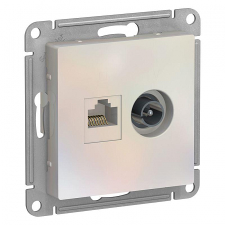 Розетка компьютерная + телевизионная 2-м AtlasDesign RJ45 кат.5E + TV механизм жемчуж. SE ATN000489 розетка компьютерная + телевизионная 2-м atlasdesign rj45 кат.5e + tv механизм жемчуж. se atn000489 с доставкой по МСК