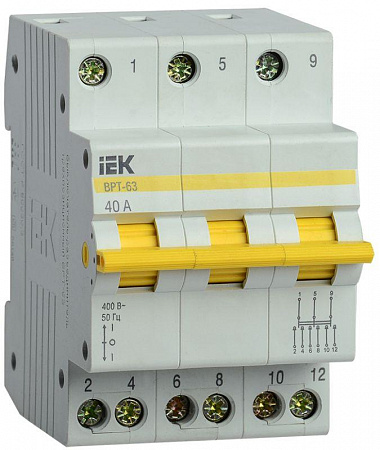 выключатель-разъединитель трехпозиционный 3п врт-63 40а iek mpr10-3-040 с доставкой по МСК
