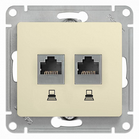 Розетка компьютерная 2-м Glossa RJ45 кат.5E механизм беж. SE GSL000285KK розетка компьютерная 2-м glossa rj45 кат.5e механизм беж. se gsl000285kk с доставкой по МСК
