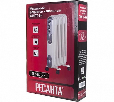 радиатор масляный 9 секц. 2000вт омпт- 9н ресанта 67/3/4 с доставкой по МСК