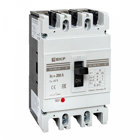 Выключатель автоматический 3п 250/200А 35кА ВА-99М PROxima EKF mccb99-250-200m выключатель автоматический 3п 250/200а 35ка ва-99м proxima ekf mccb99-250-200m с доставкой по МСК