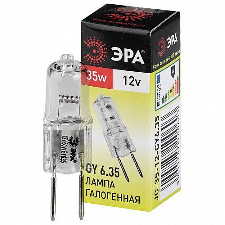 Лампа галогенная GY6.35-JC-35W-12V ЭРА C0027371 лампа галогенная gy6.35-jc-35w-12v эра c0027371 с доставкой по МСК