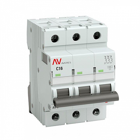 Выключатель автоматический модульный 3п C 16А 6кА AV-6 AVERES EKF mcb6-3-16C-av выключатель автоматический модульный 3п c 16а 6ка av-6 averes ekf mcb6-3-16c-av с доставкой по МСК