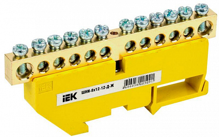 шина pe "земля" на din-изол. шни-8х12-12-д-ж iek ynn10-812-12d-k05 с доставкой по МСК