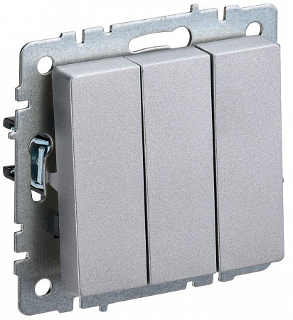 выключатель 3-кл. сп brite вс10-3-0-бра 10а алюм. iek br-v30-0-10-k47 с доставкой по МСК