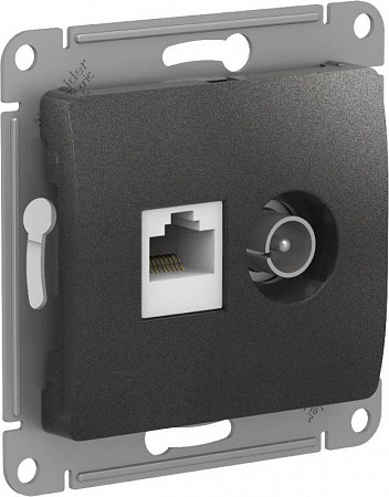 Розетка компьютерная + телевизионная 2-м Glossa RJ45 кат.5E + TV механизм антрацит SE GSL000789 розетка компьютерная + телевизионная 2-м glossa rj45 кат.5e + tv механизм антрацит se gsl000789 с доставкой по МСК