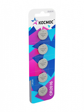 Элемент питания литиевый CR2016 5хBL (блист.5шт) КОСМОС KOC20165BL элемент питания литиевый cr2016 5хbl (блист.5шт) космос koc20165bl с доставкой по МСК