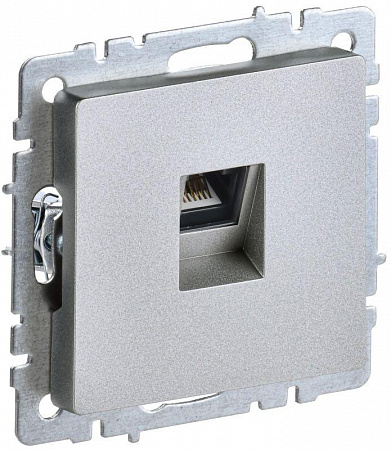 Розетка компьютерная СП RJ45 кат.5E BRITE РК10-БрА механизм алюм. IEK BR-K10-1-K47 розетка компьютерная сп rj45 кат.5e brite рк10-бра механизм алюм. iek br-k10-1-k47 с доставкой по МСК