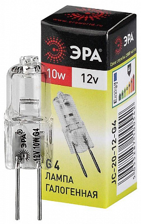 Лампа галогенная G4-JC-10W-12V ЭРА C0027367 лампа галогенная g4-jc-10w-12v эра c0027367 с доставкой по МСК